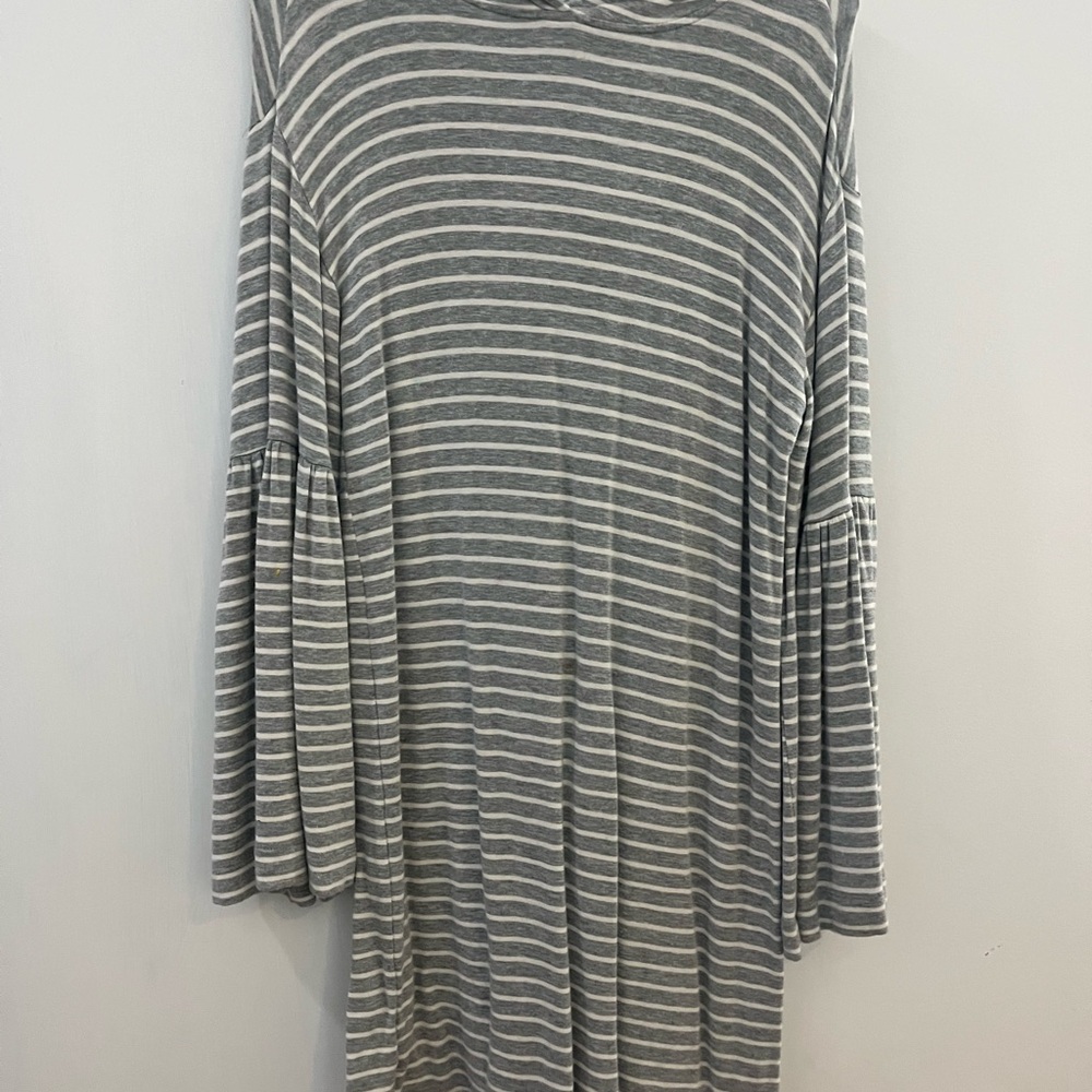 Lou & Grey Gray Striped Long Sleeve Top